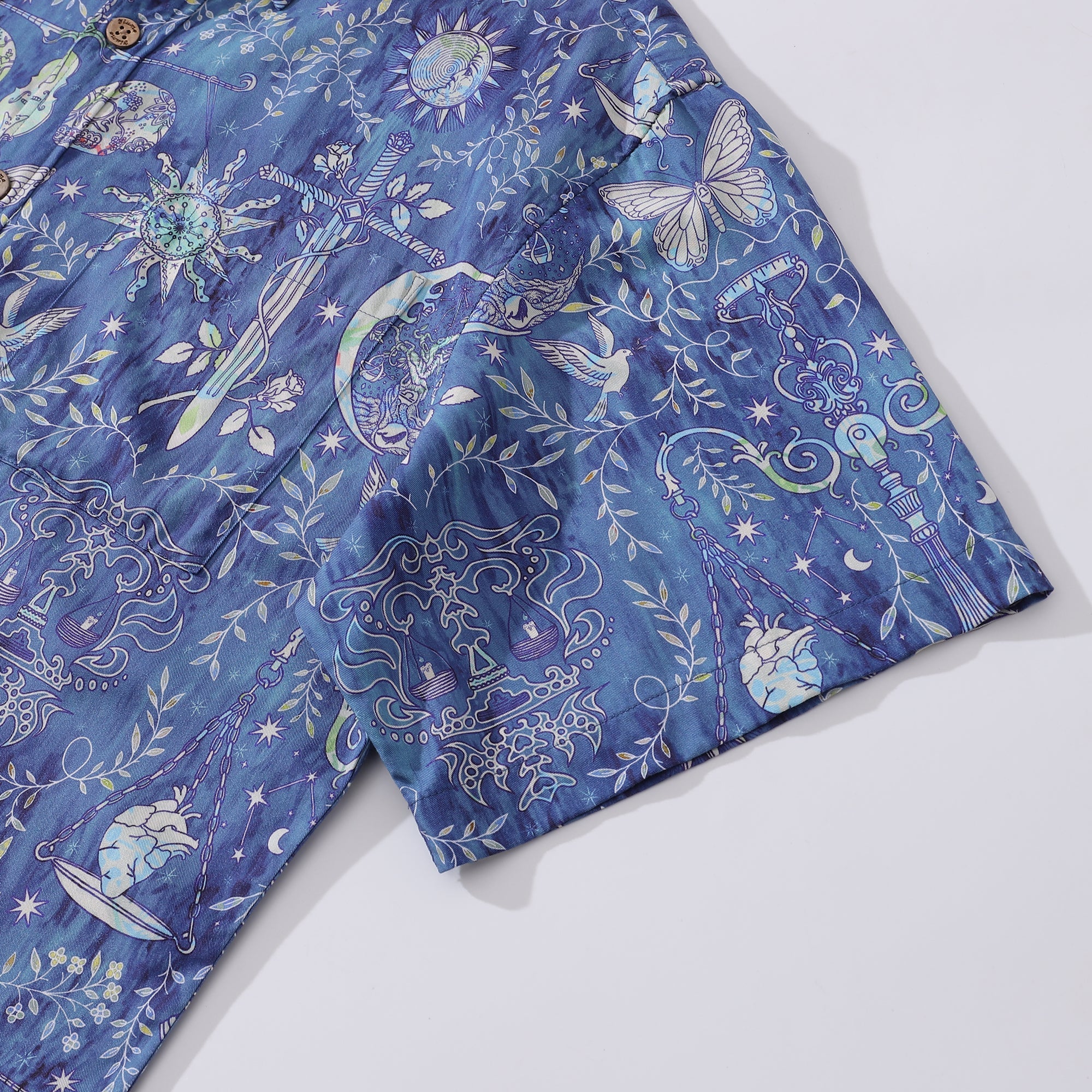 Camisa Hawaiana para Hombre Estampado Libra Tencel™ de Botones Cortos Aloha