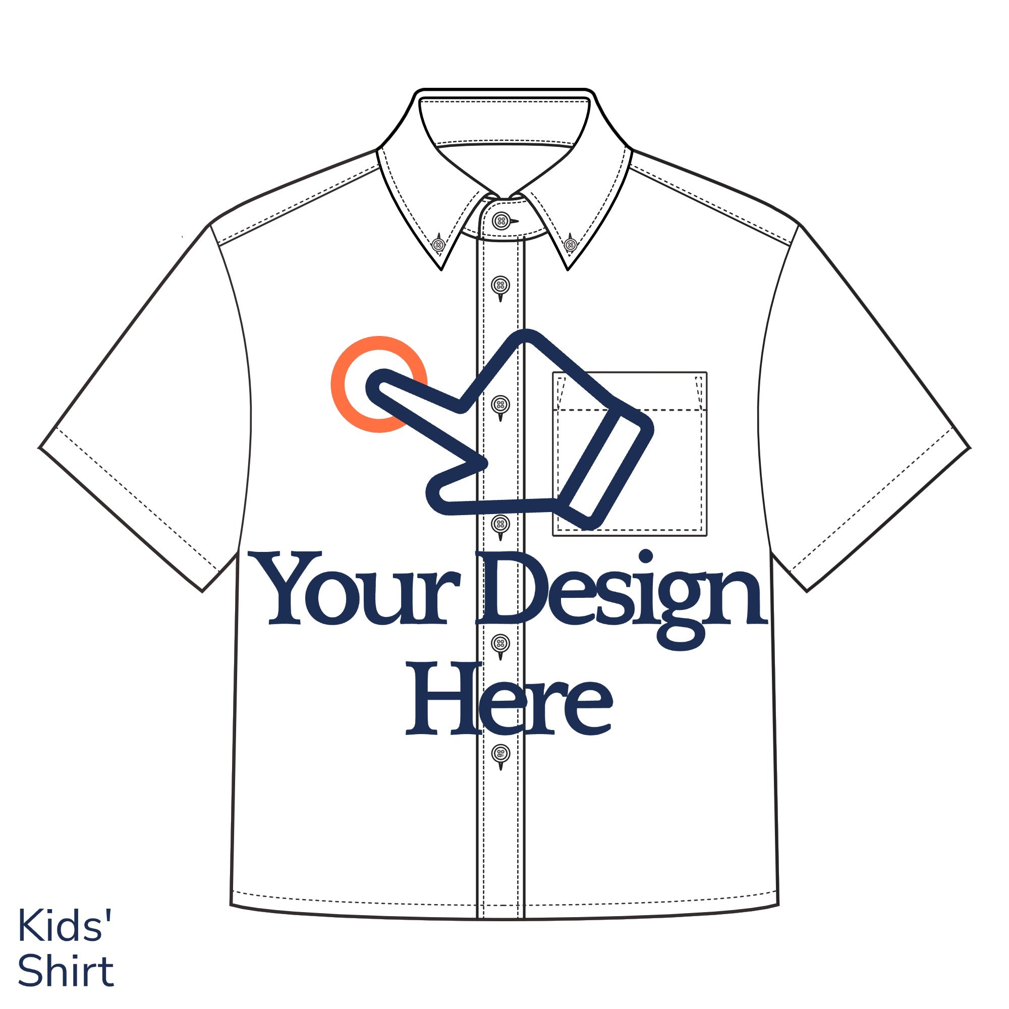 Customized Kids' Short Sleeve Button-down Shirt