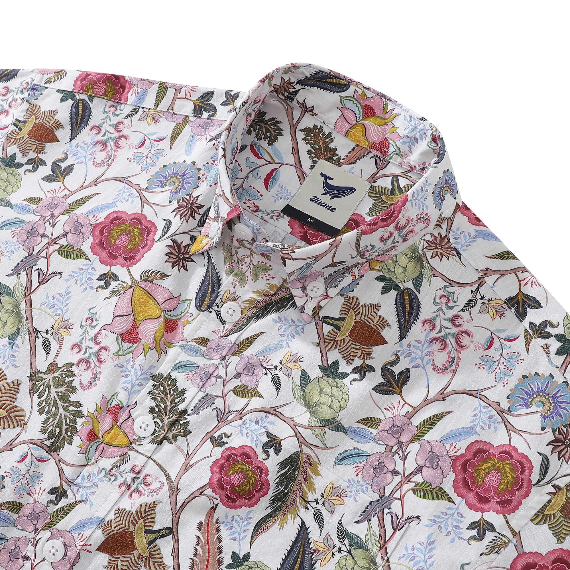 1930s Vintage Hawaiian Shirt For Men Chintz Spring Colors Print Cotton Short Sleeve Aloha Shirt