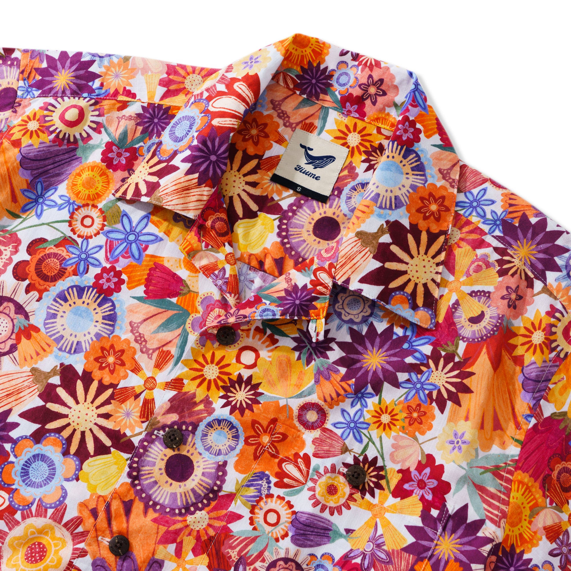 100% Cotton Hawaiian Shirt For Men In the Garden By Shannon Bergin Camp Collar Aloha Shirt