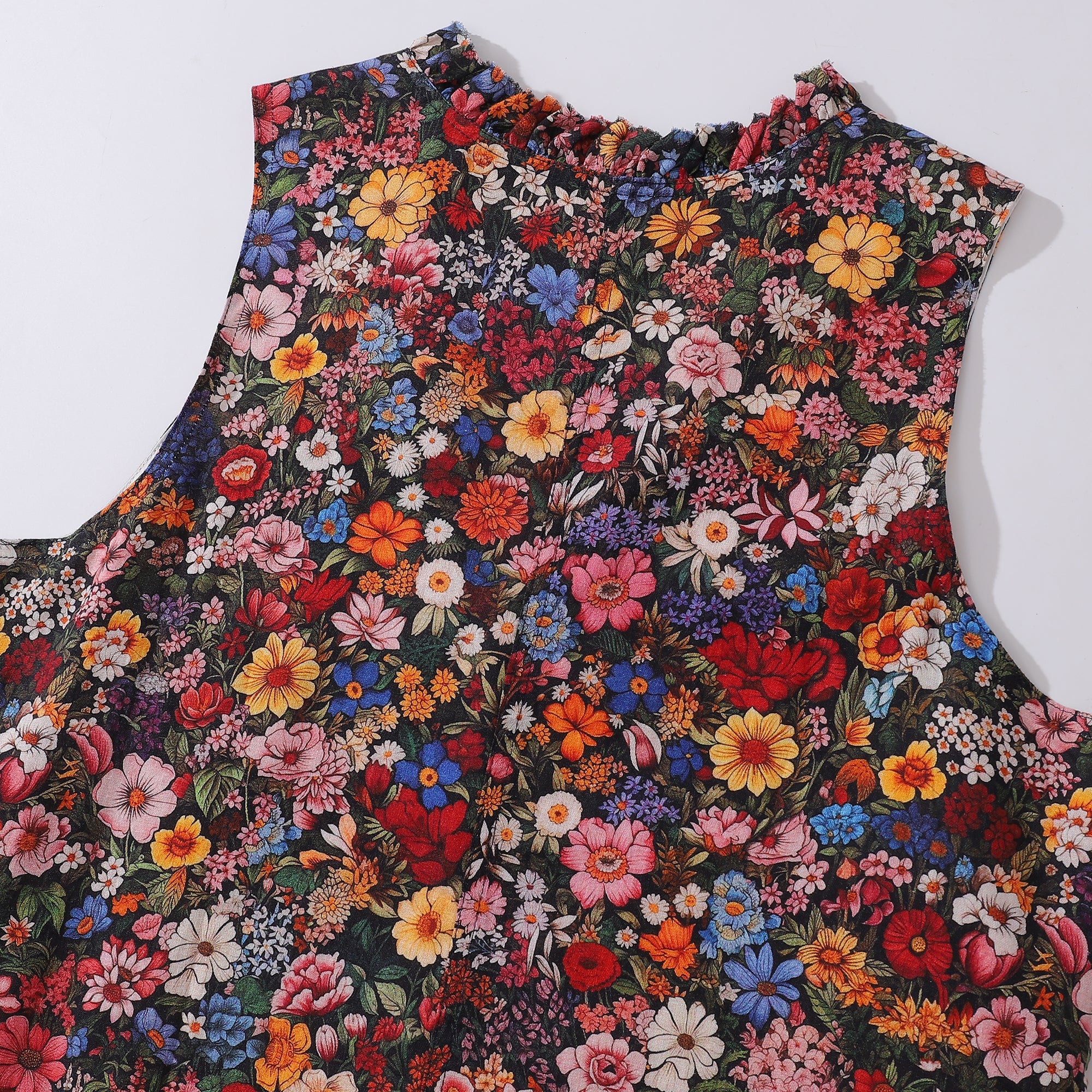 Vestido Hawaiano para Mujeres Entre las Flores Vestido de Cuello en V
