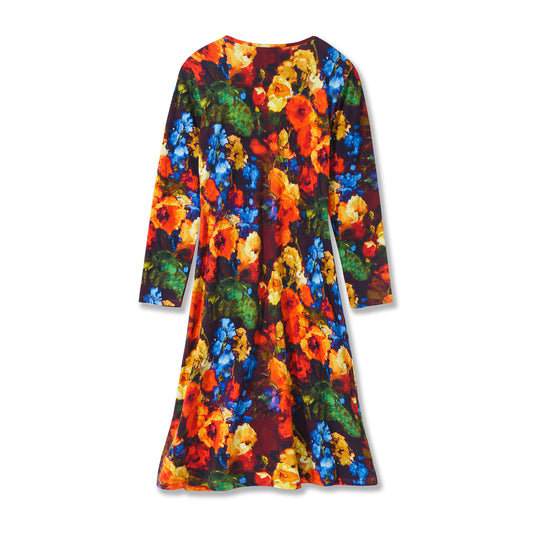 Women Hawaiian Dress Wild and Unrestrained V-Neck Long Sleeve Dress