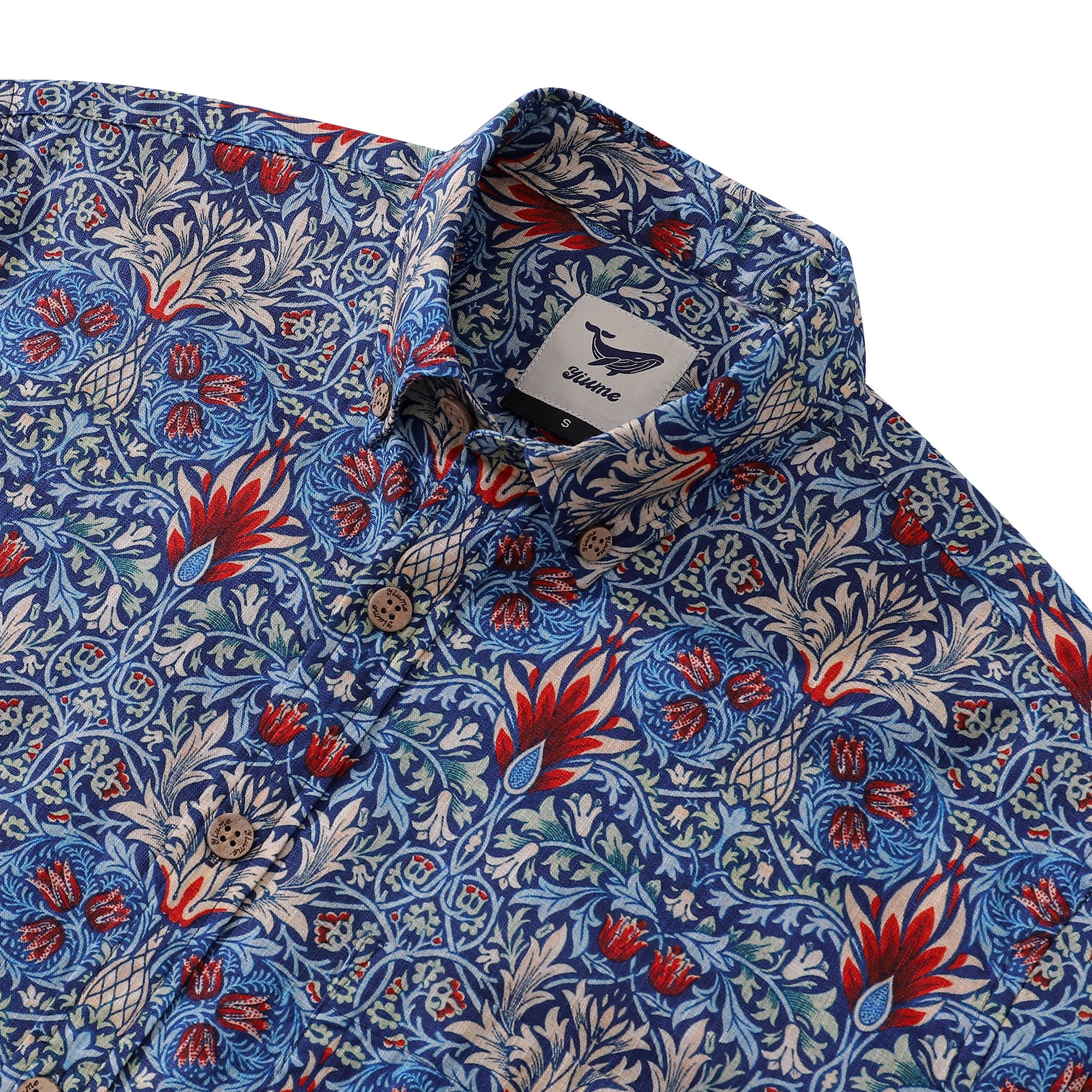 Camisa hawaiana para hombre Camisa Aloha de manga larga con botones de algodón con cabeza de serpiente