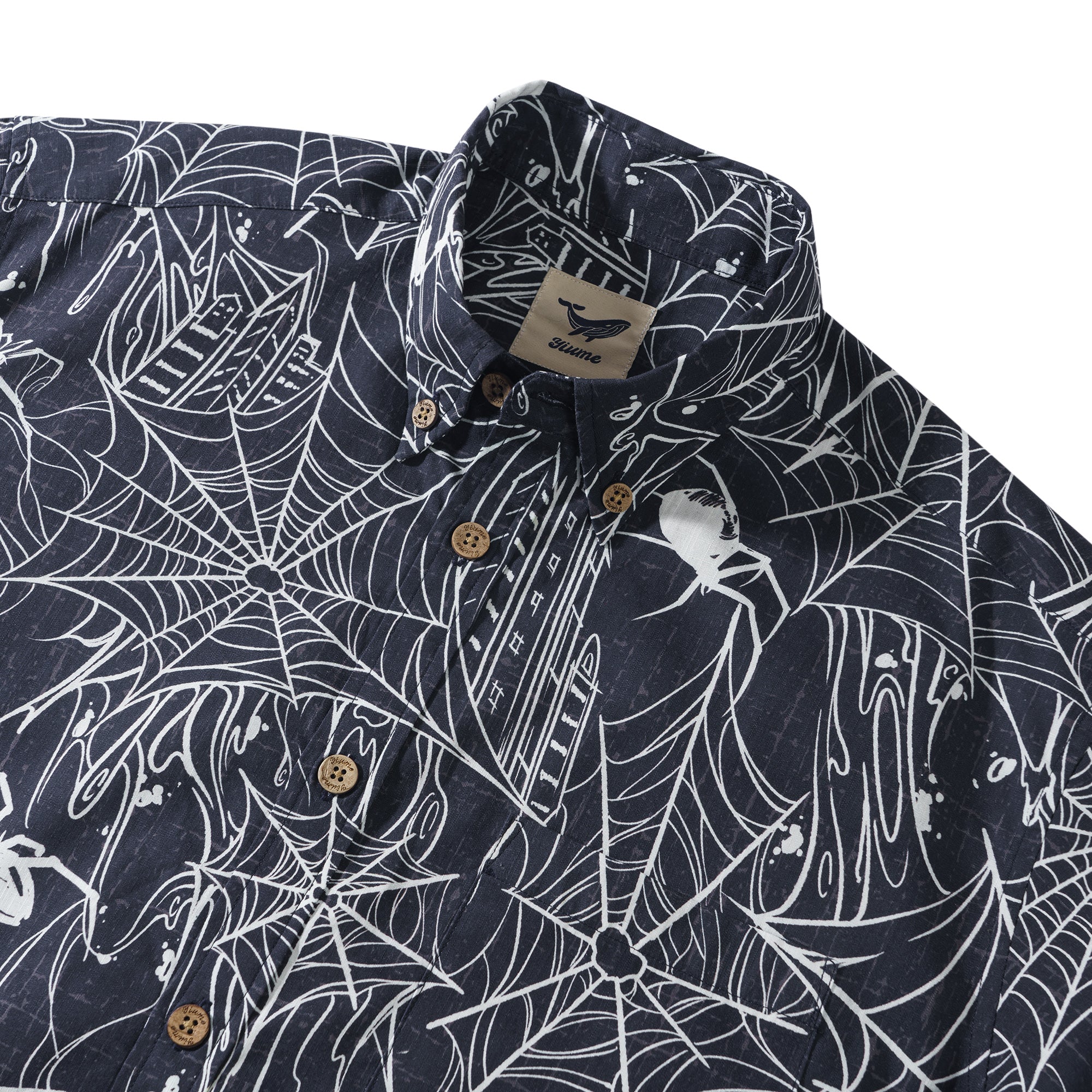 The Hidden Hunter in the City 100% Cotton Men's Short Sleeve Button-down Shirt Aloha Hawaiian