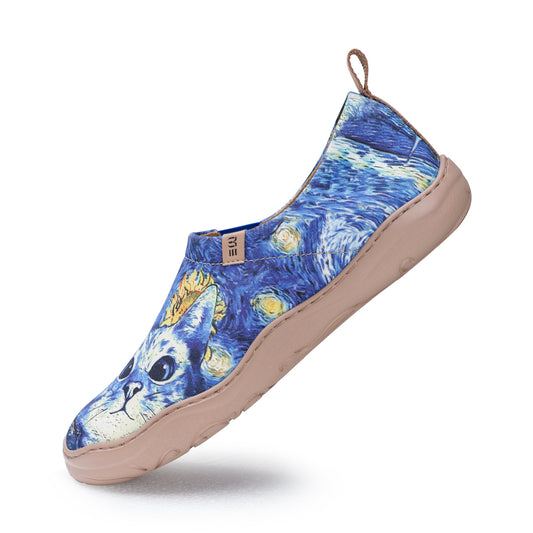 Women's foldable Loafers Van Gogh Art Sneaker Painted Canvas Slip-On Shoes