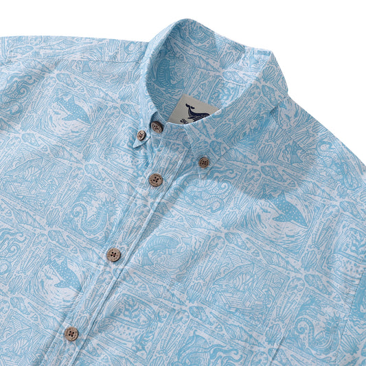 Hawaiian Shirt For Men Maritime History Button-down Shirt Short Sleeve 100% Cotton Shirt