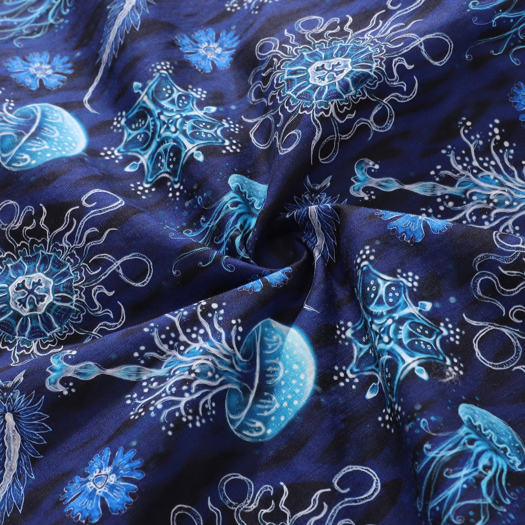 Men's Hawaiian Shirt Luminocean Print Cotton Button-down Short Sleeve Aloha Shirt