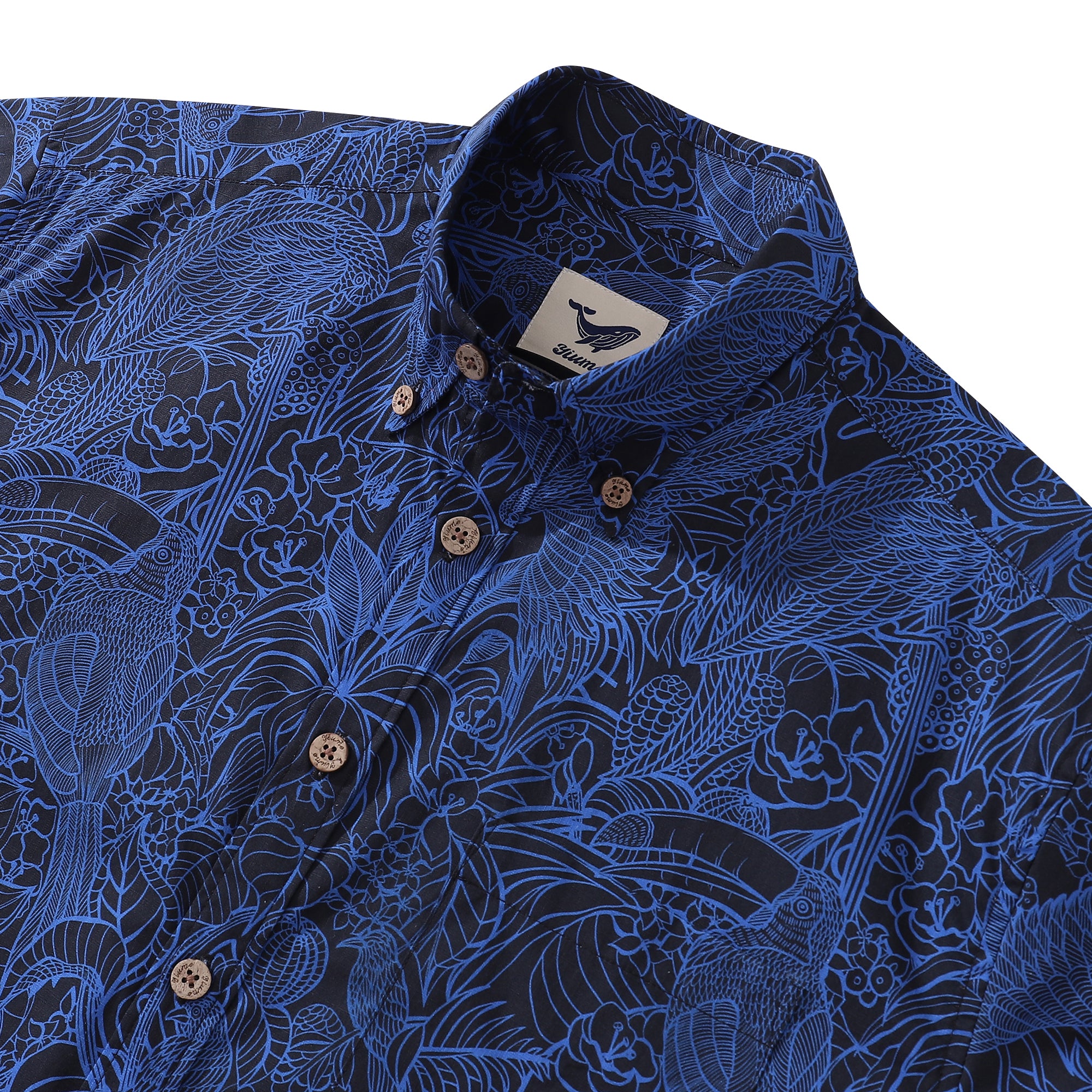 Hawaiian Shirt For Men Blue Elves Button-down Shirt Short Sleeve 100% Cotton Shirt