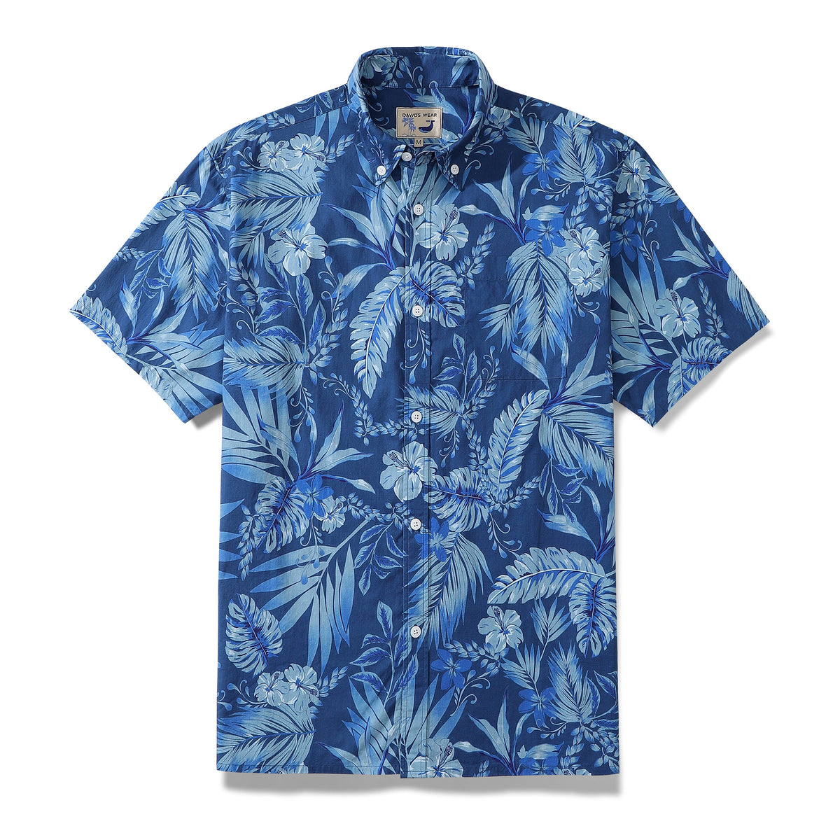 Hawaiian Shirts For Men Tropical Floral Vintage Short Sleeve Blue ...