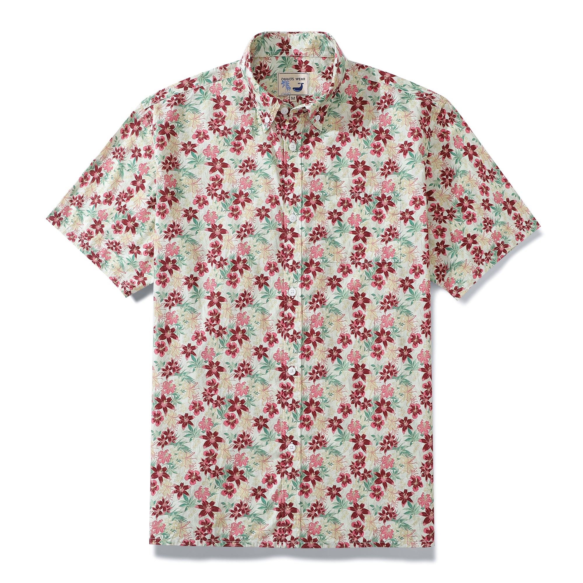 Hawaiian Shirt For Men Floral Vintage Aloha Wear Short Sleeve Hibiscus ...