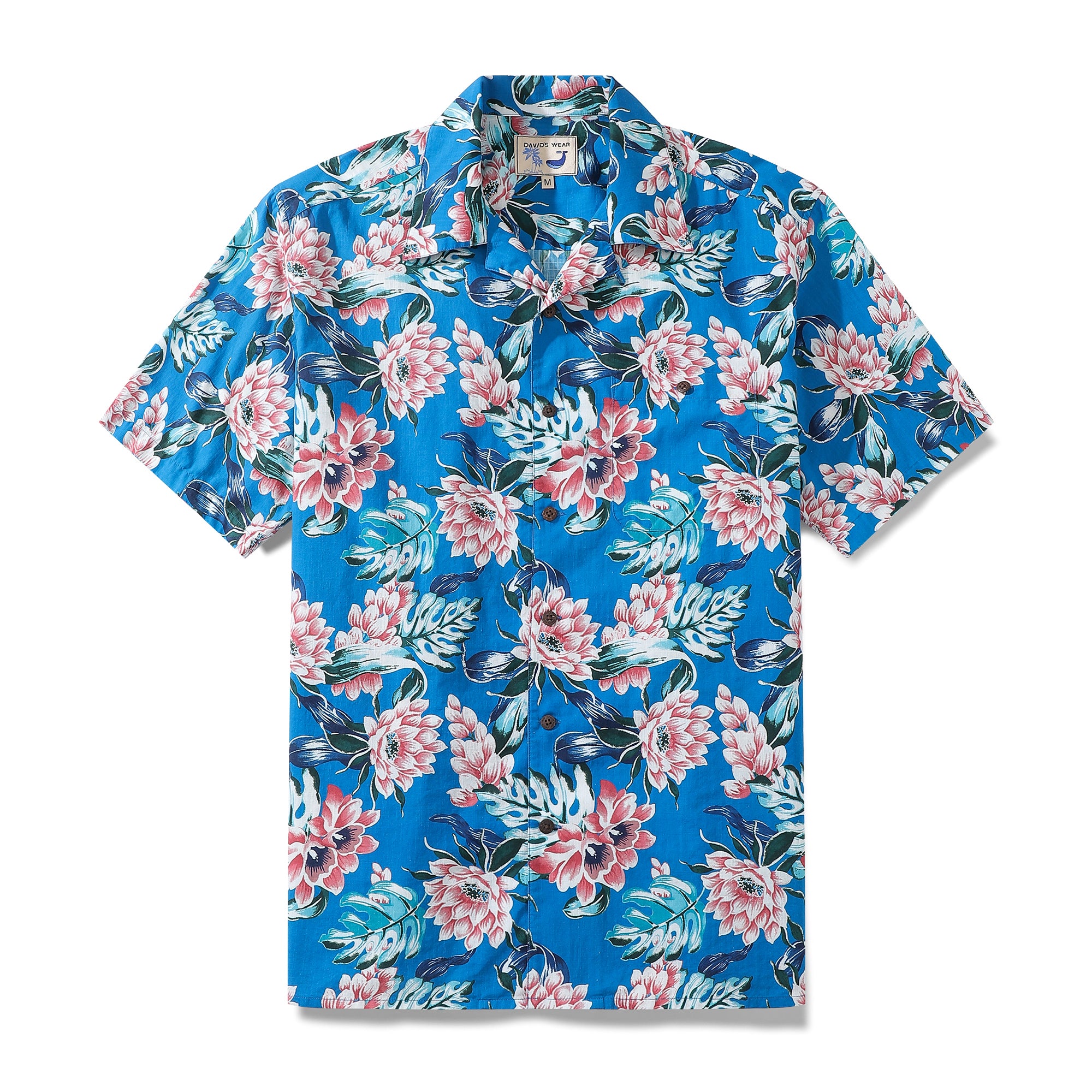 Hawaiian Shirt For Men Camp Shirt Epiphyllum Oxypetalum Cotton Aloha ...