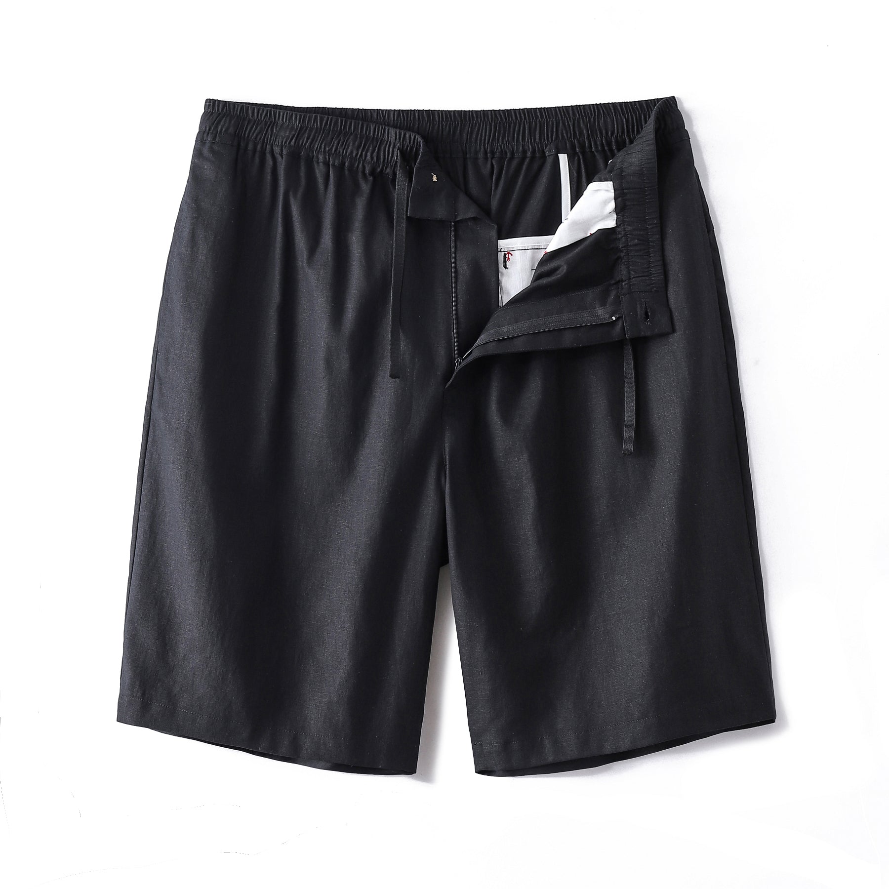 Mittelhohe, gerade Bermuda-Shorts (8–10 Zoll) – SCHWARZ Version 1.0